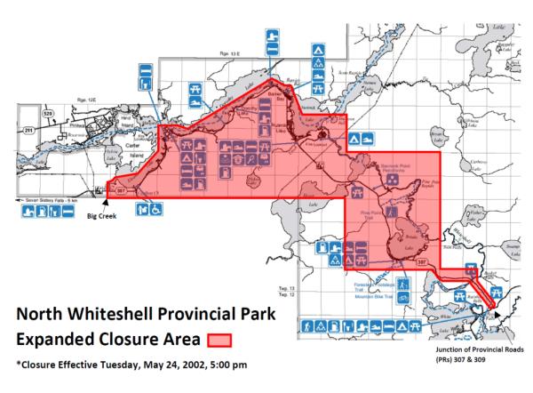 疏散令发布，白贝壳省公园的封闭范围扩大