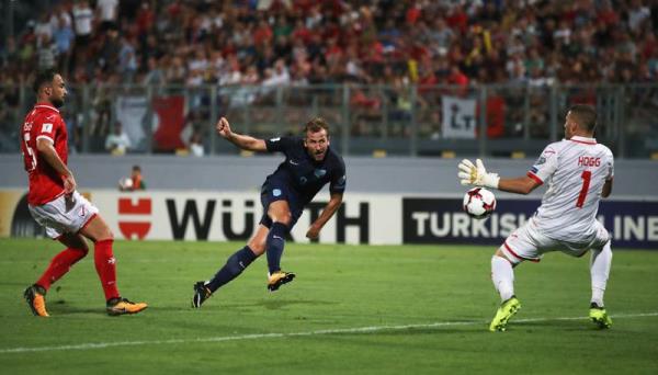 4) A fine 3-2 win for England in Germany and another Kane goal to celebrate on March 26, 2016. Getty

