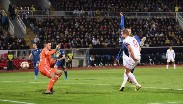 32) England win 4-0 in Kosovo on November 17, 2019, with Kane opening the scoring. Getty