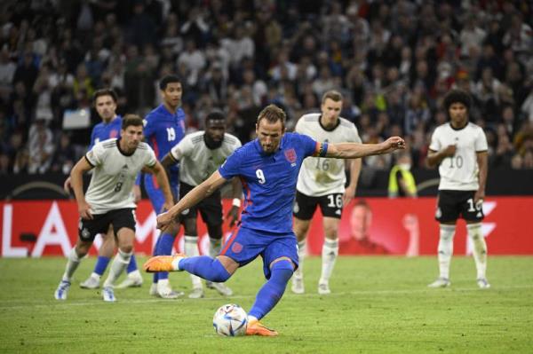 50) Kane makes history with his 50th goal for England in the 1-1 draw against Germany in Munich on June 7, 2022. AFP