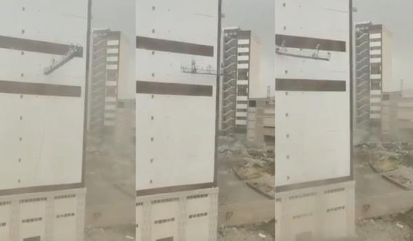 《世界新闻》:世界末日般的沙尘暴袭击高层建筑，工人跳楼身亡