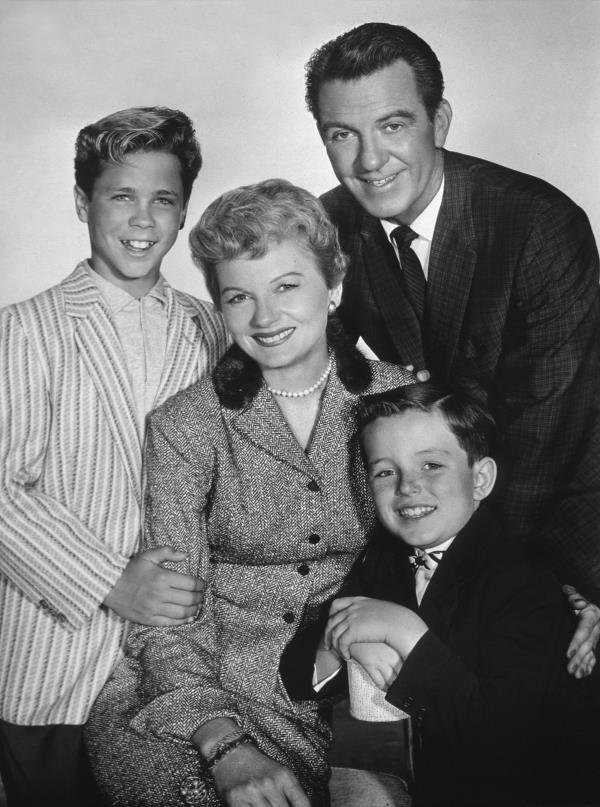 “Leave It To Beaver” actors Tony Dow, Barbara Billingsley, Hugh Beaumont and Jerry Mathers are pictured in this promo<em></em>nation photo taken in 1957.